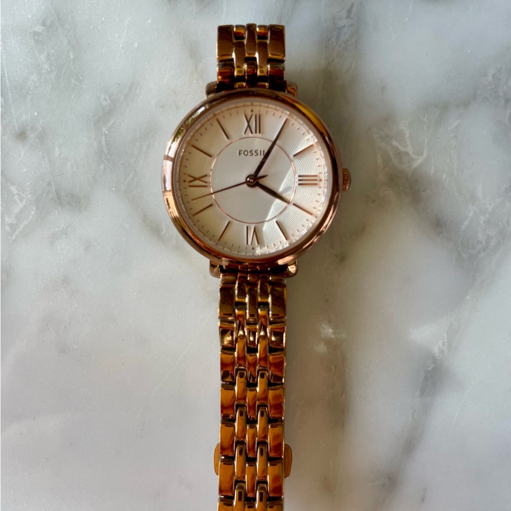 Fossil Watch - Rose Gold with Roman Numerals